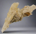 Celestine crystal specimen from Madagascar, featuring translucent pale yellow blades and earthy matrix