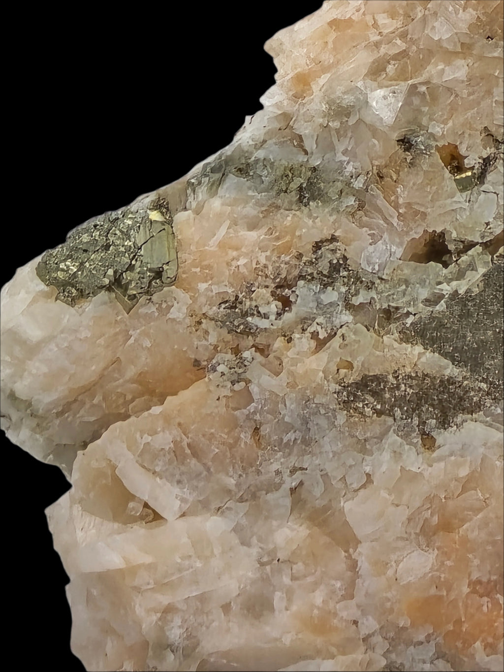 GOLD WIRES ON FELDSPAR PEGMATITE, VERY RARE (but also FOOLS GOLD on this specimen) (miniature)