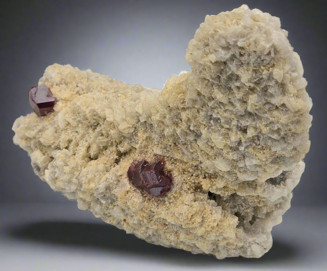 CINNABAR (CINNABARITE or MERCURBLENDE) on CALCITE  SMALL CABINET