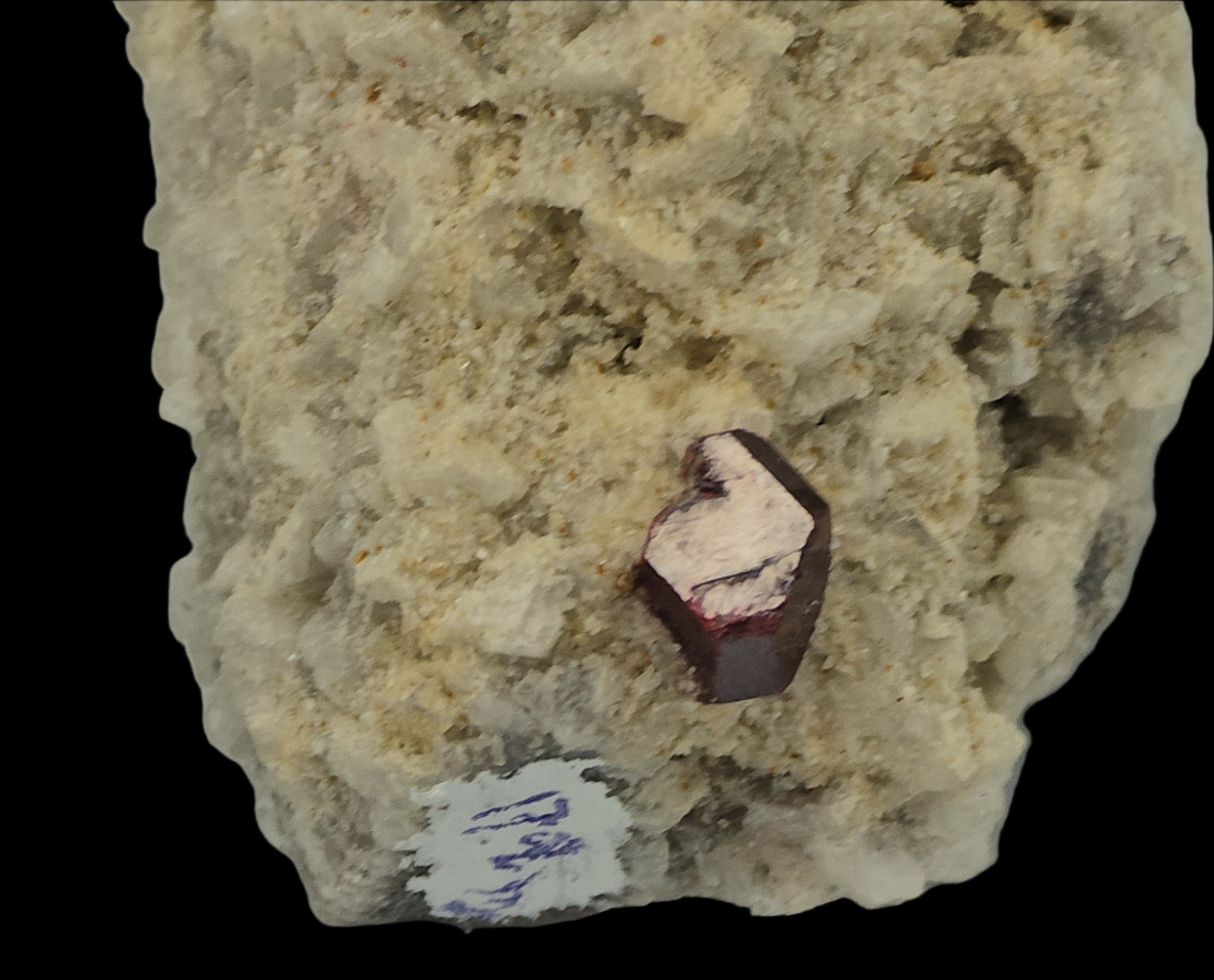 CINNABAR (CINNABARITE or MERCURBLENDE) on CALCITE  SMALL CABINET