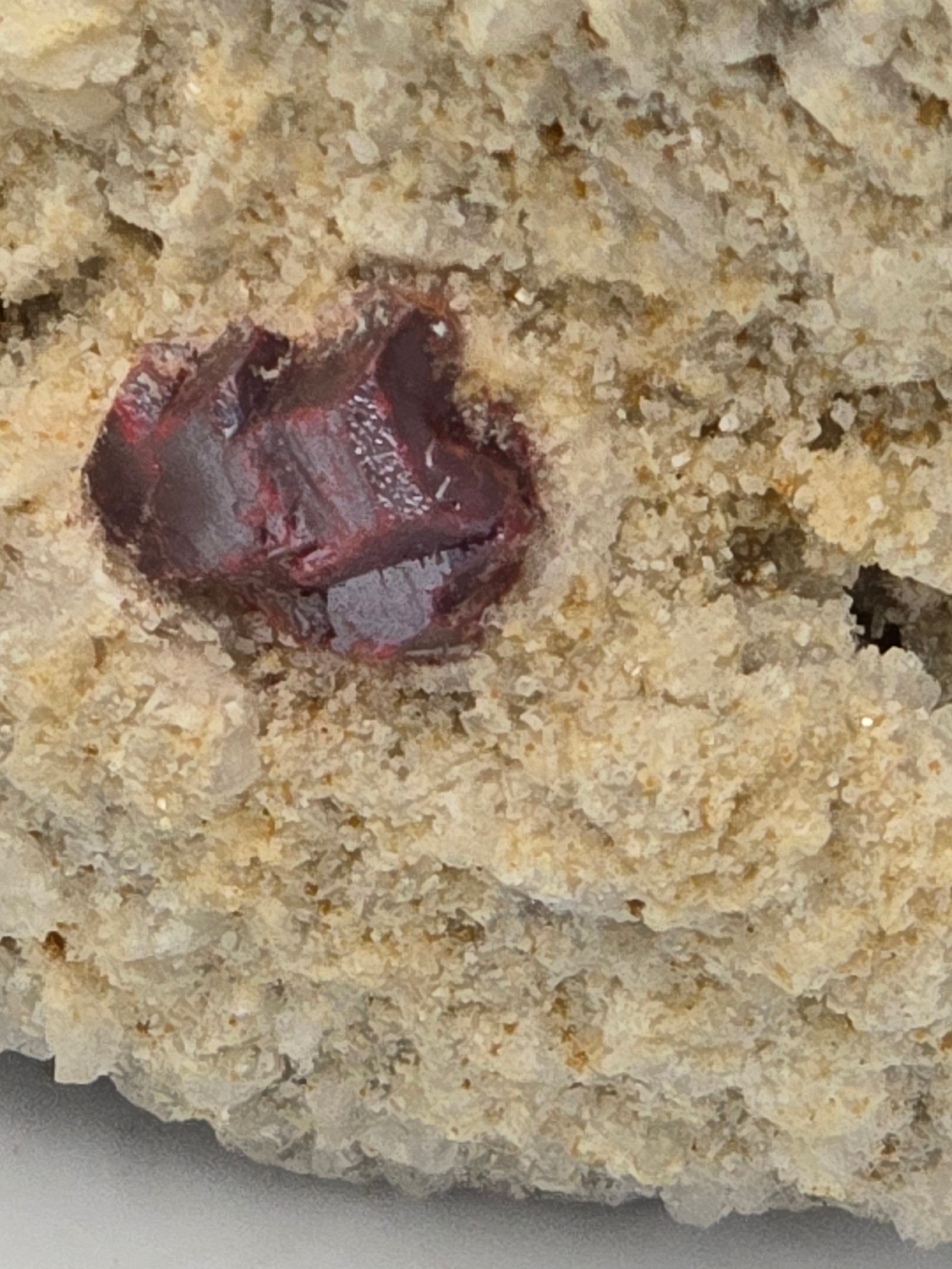 CINNABAR (CINNABARITE or MERCURBLENDE) on CALCITE  SMALL CABINET