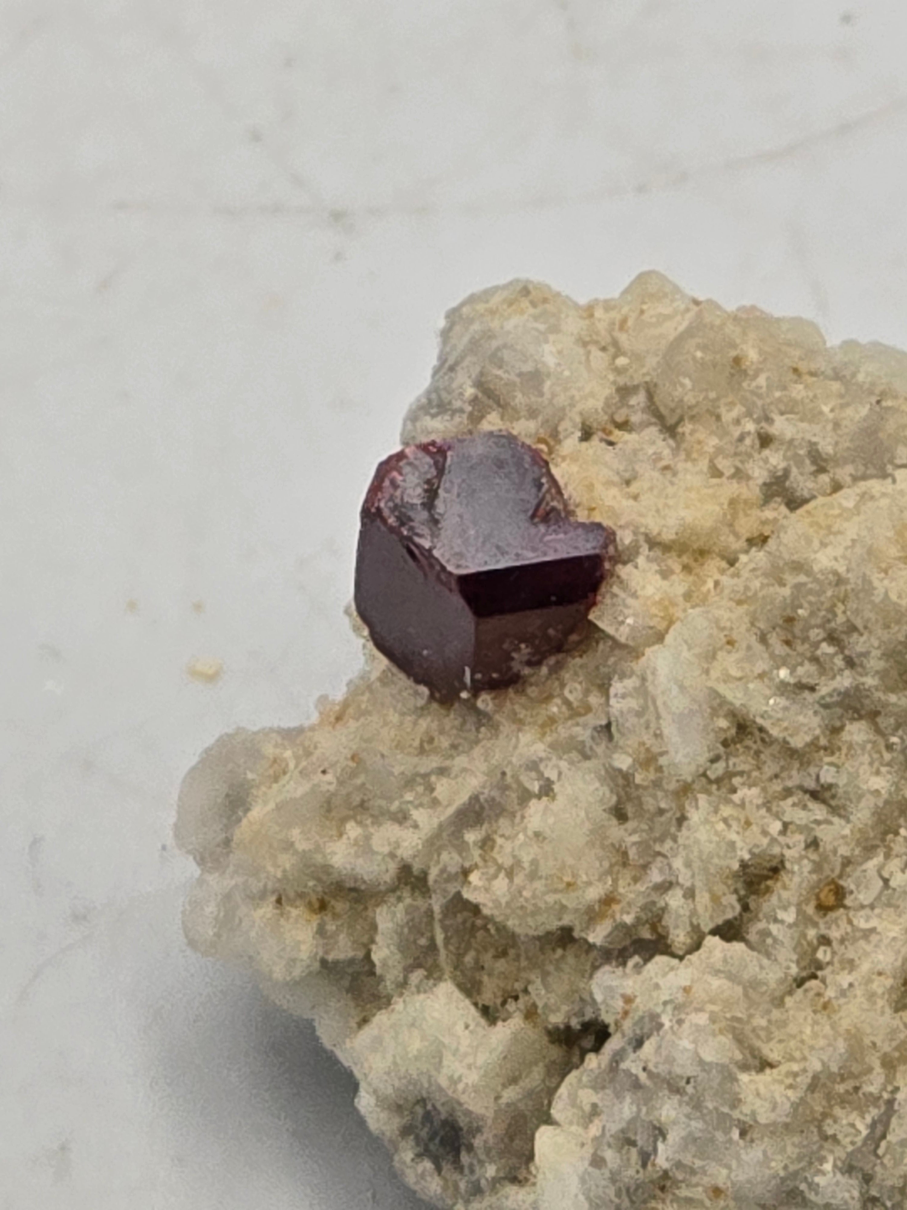 CINNABAR (CINNABARITE or MERCURBLENDE) on CALCITE  SMALL CABINET