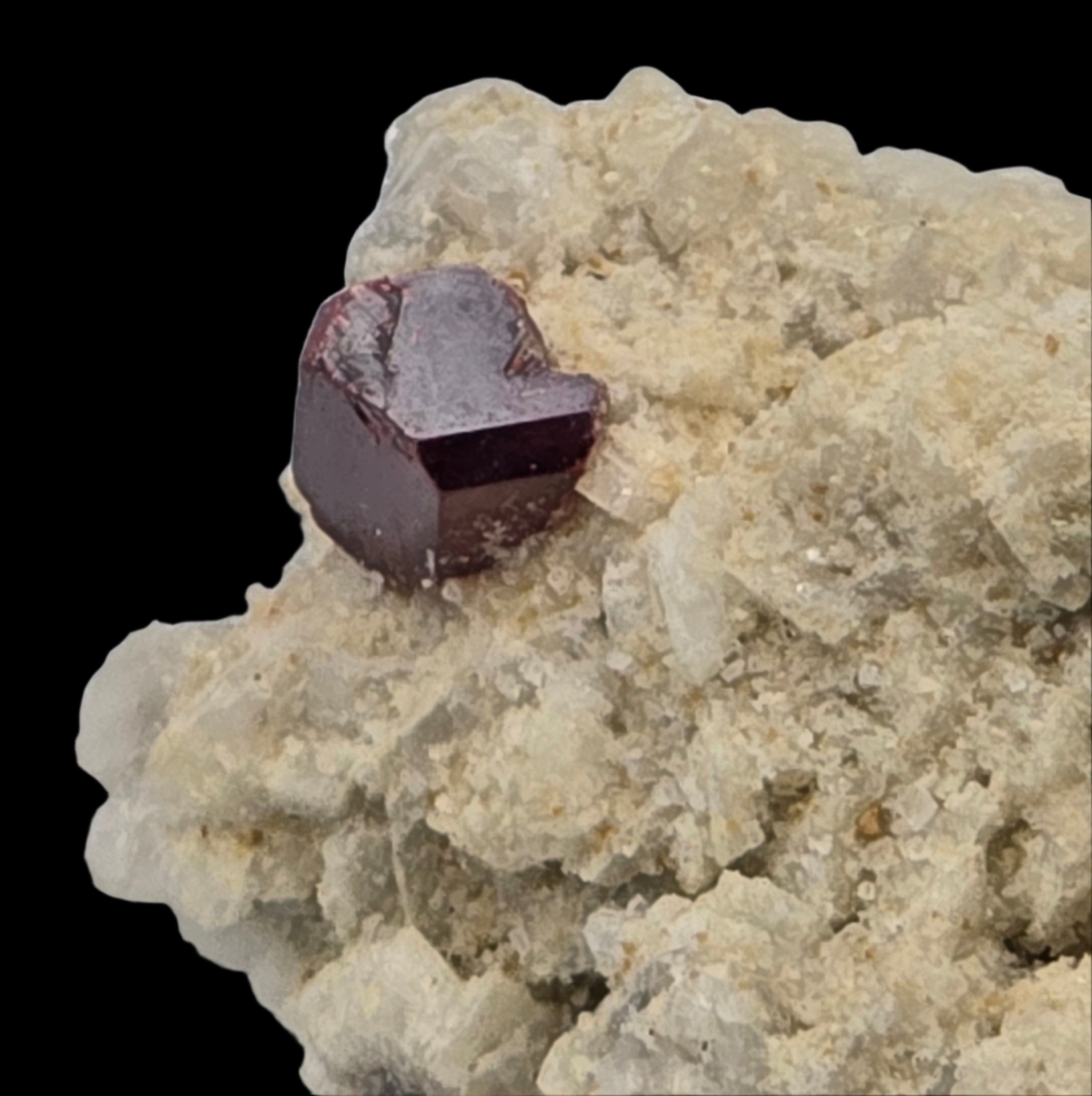 CINNABAR (CINNABARITE or MERCURBLENDE) on CALCITE  SMALL CABINET