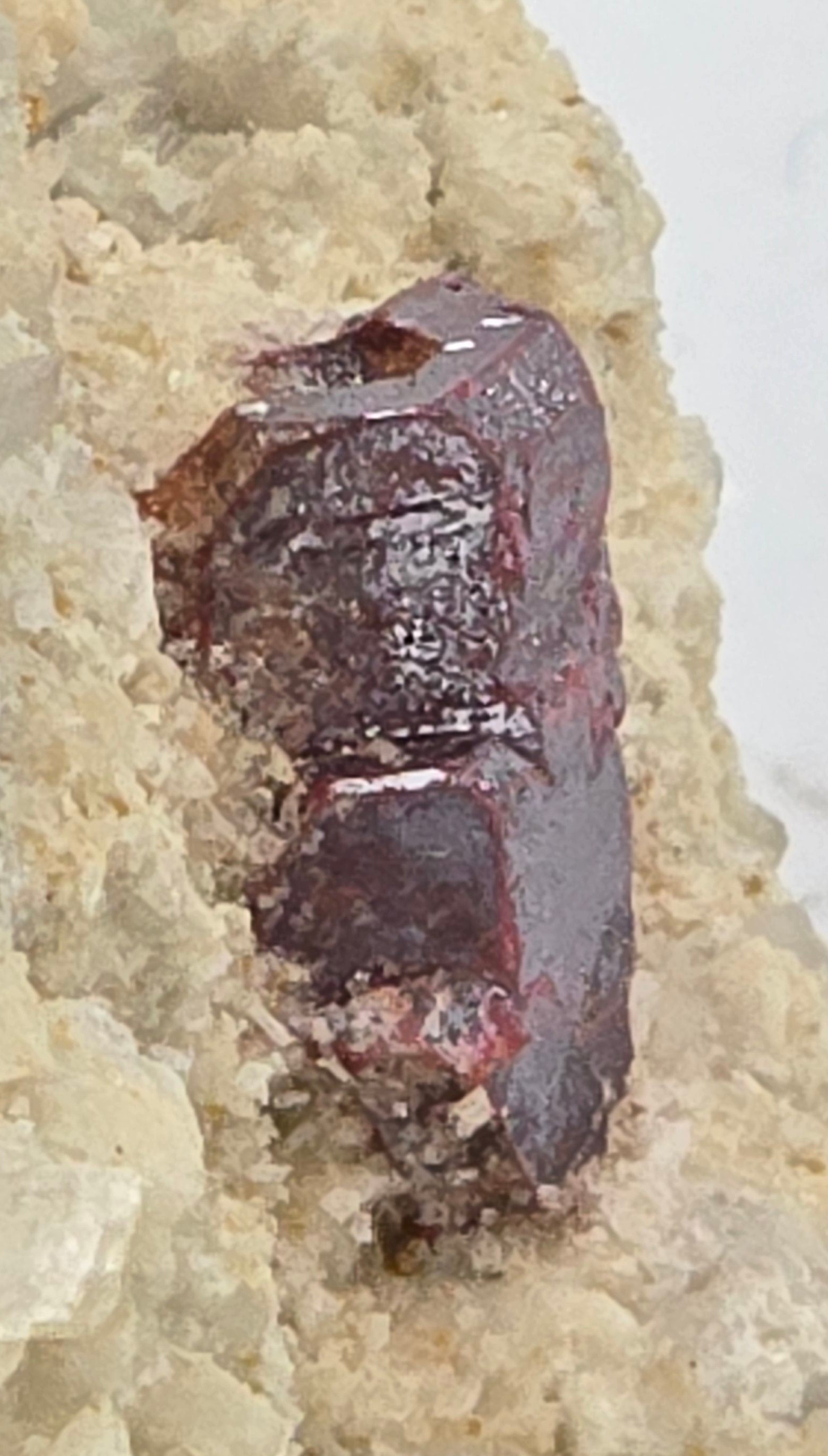 CINNABAR (CINNABARITE or MERCURBLENDE) on CALCITE  SMALL CABINET
