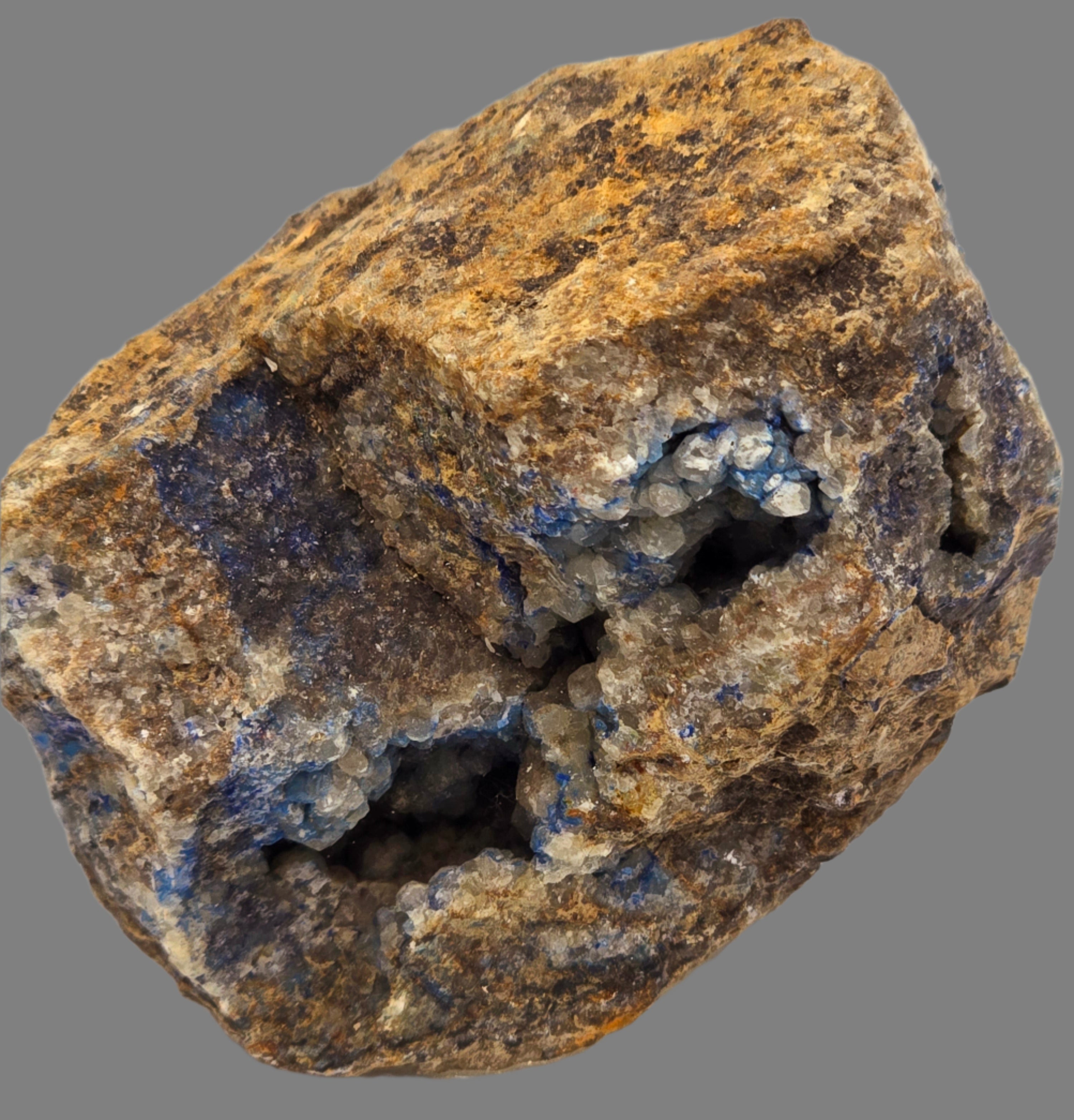 CYANOTRICHITE (LETTSOMITE) with AZURITE (small cabinet)