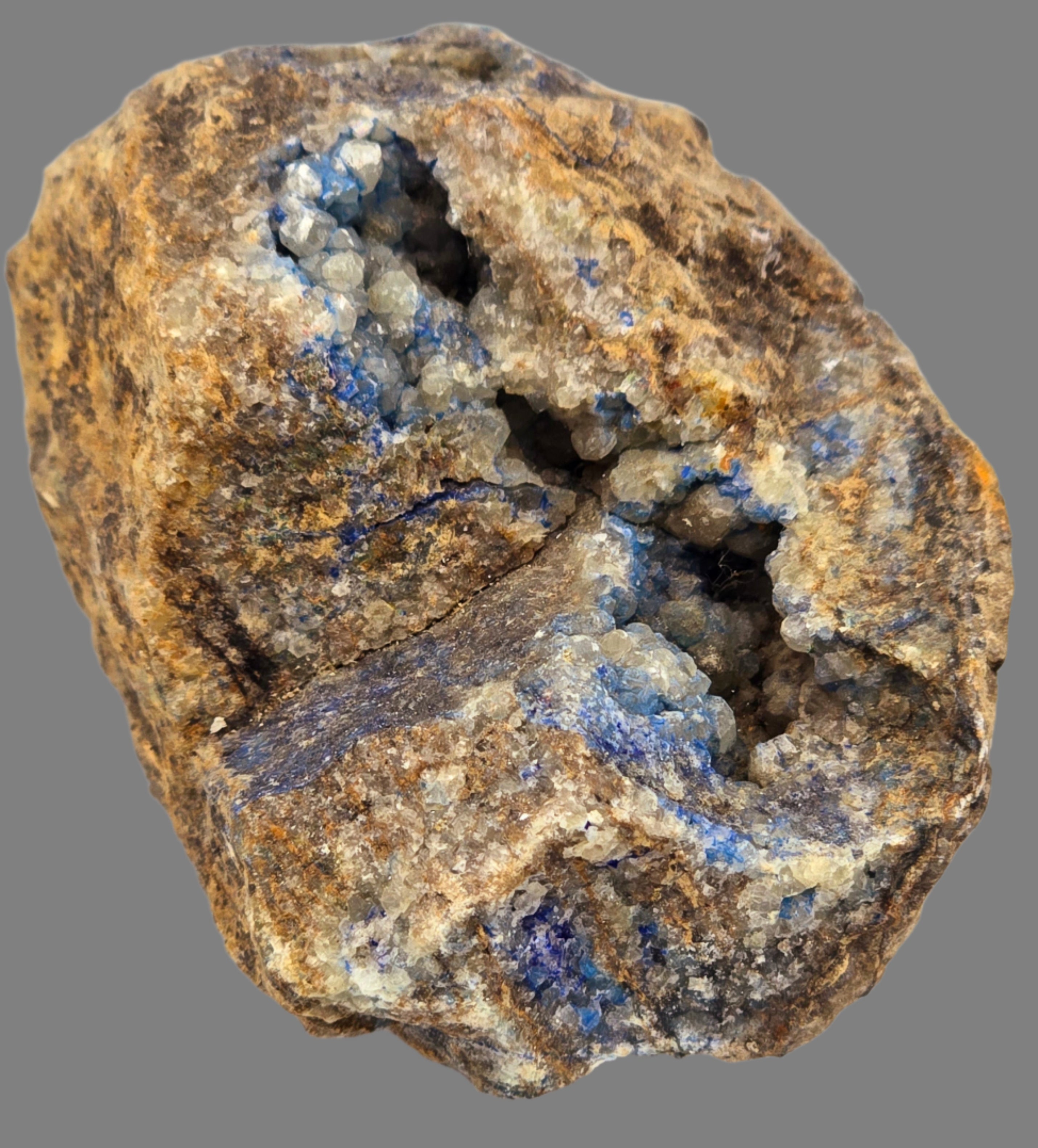 CYANOTRICHITE (LETTSOMITE) with AZURITE (small cabinet)
