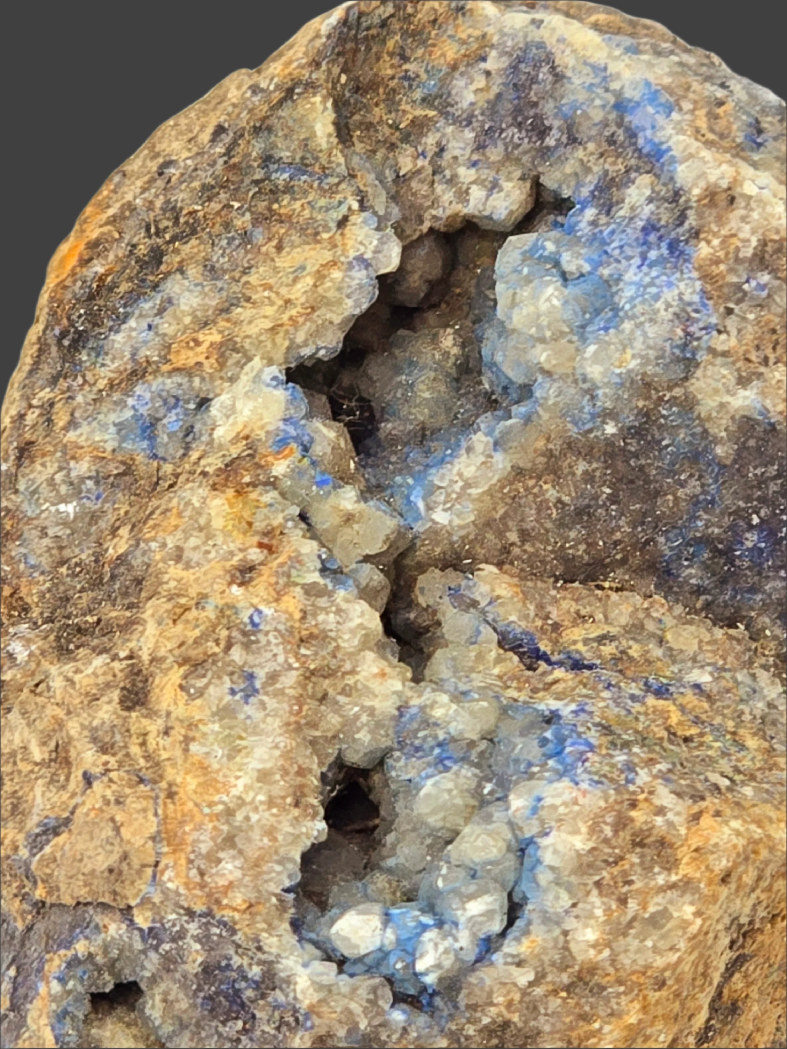 CYANOTRICHITE (LETTSOMITE) with AZURITE (small cabinet)