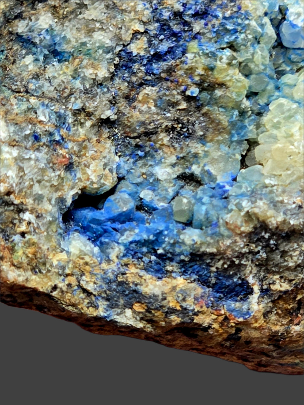 CYANOTRICHITE (LETTSOMITE) with AZURITE (small cabinet)