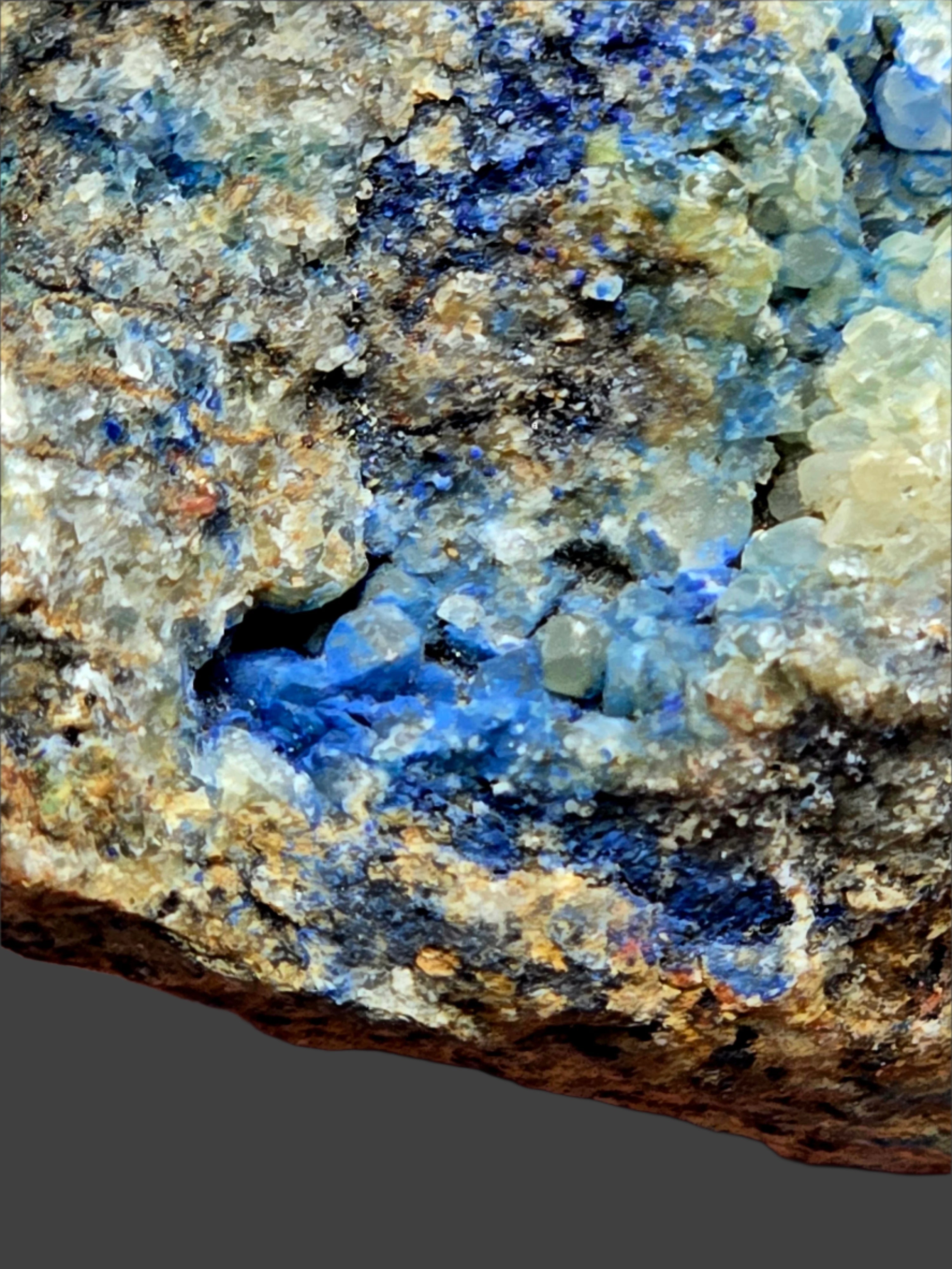 CYANOTRICHITE (LETTSOMITE) with AZURITE (small cabinet)