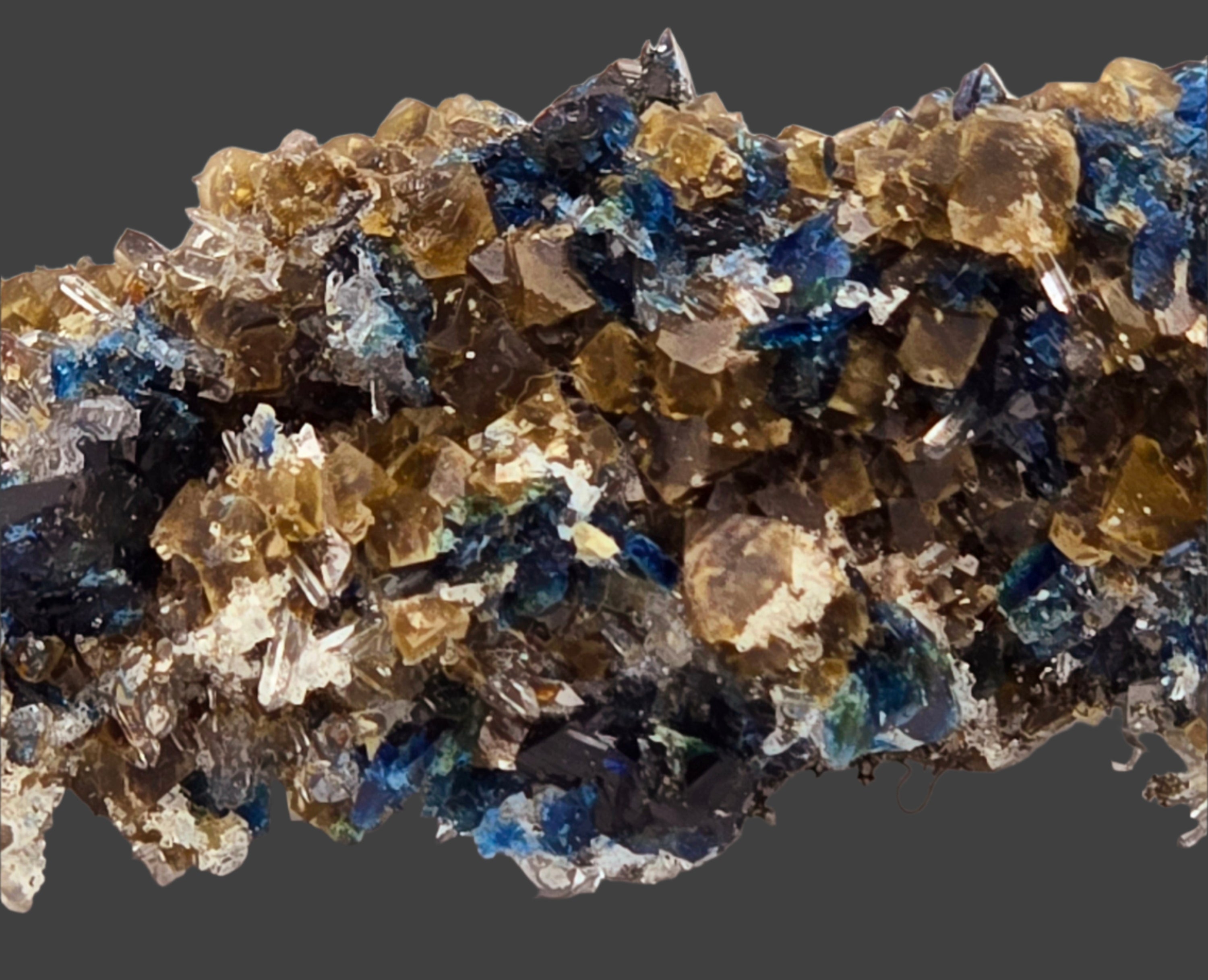 LAZULITE, SCORZALITE with GORMANITE (EXTREMELY RARE) with QUARTZ NEEDLES and CALCITE cabinet