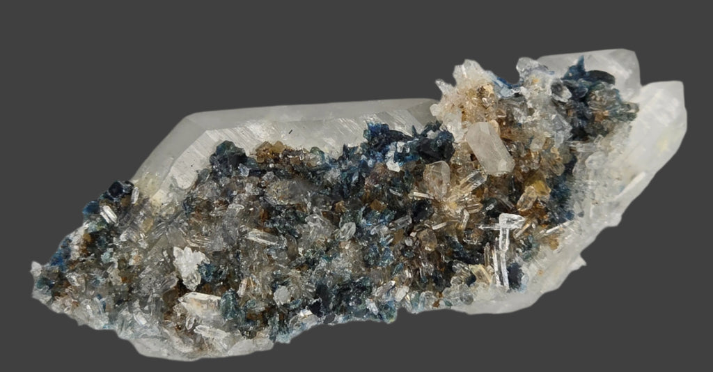 LAZULITE with GORMANITE (EXTREMELY RARE) with QUARTZ and CALCITE small cabinet