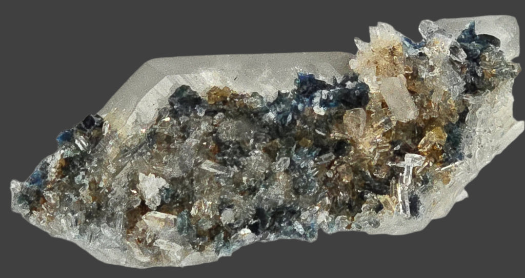 LAZULITE with GORMANITE (EXTREMELY RARE) with QUARTZ and CALCITE small cabinet