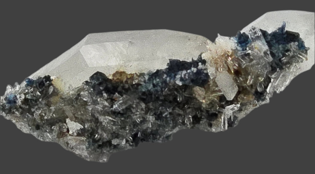 LAZULITE with GORMANITE (EXTREMELY RARE) with QUARTZ and CALCITE small cabinet