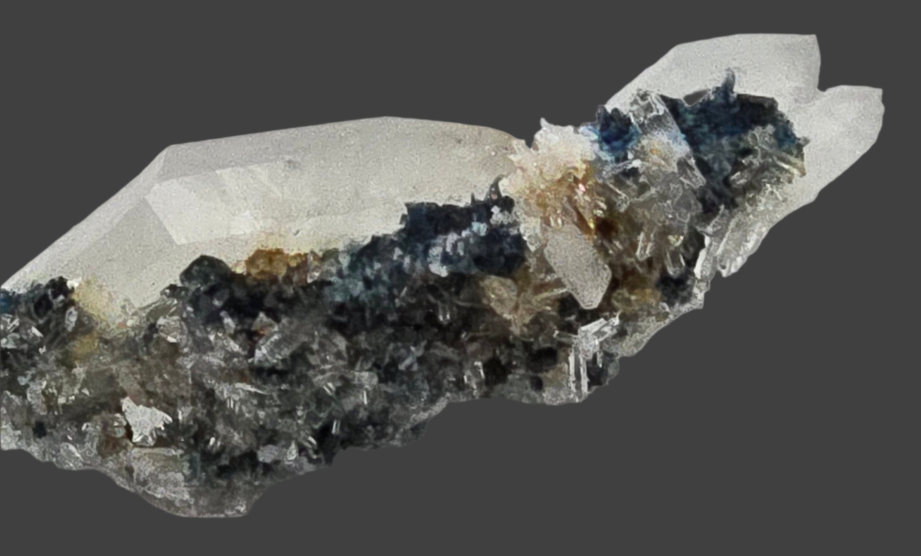 LAZULITE with GORMANITE (EXTREMELY RARE) with QUARTZ and CALCITE small cabinet