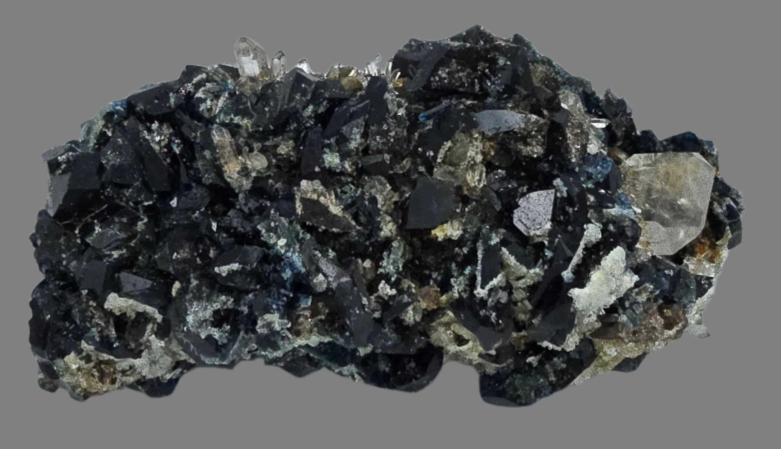 LAZULITE with GORMANITE (EXTREMELY RARE) with QUARTZ and CALCITE small cabinet