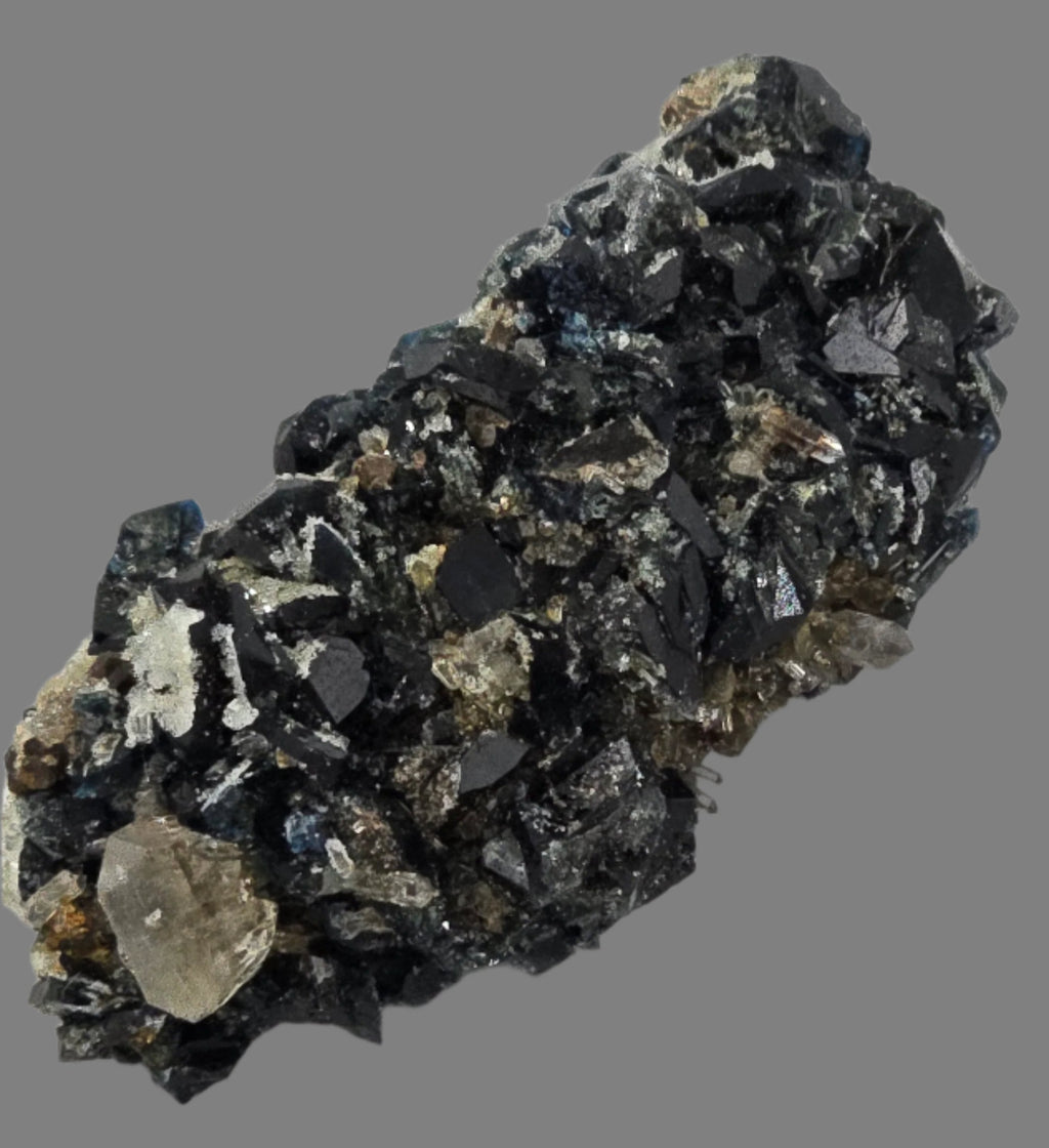 LAZULITE with GORMANITE (EXTREMELY RARE) with QUARTZ and CALCITE small cabinet