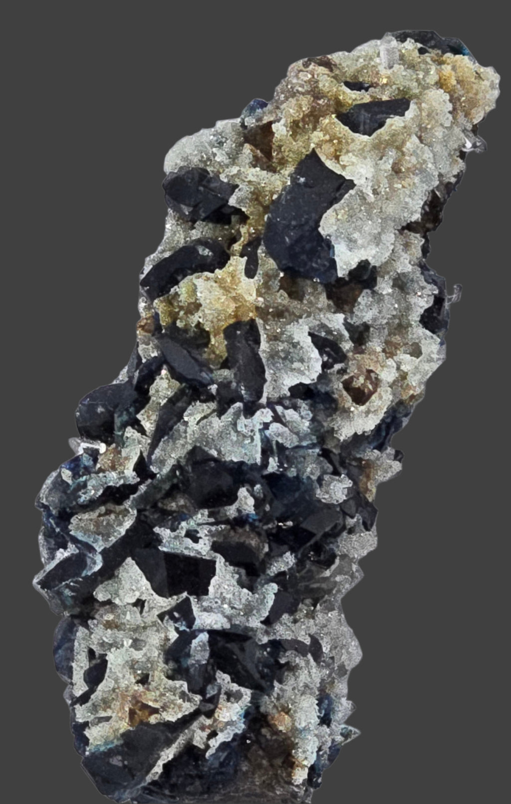 LAZULITE with GORMANITE (EXTREMELY RARE) with QUARTZ and CALCITE small cabinet