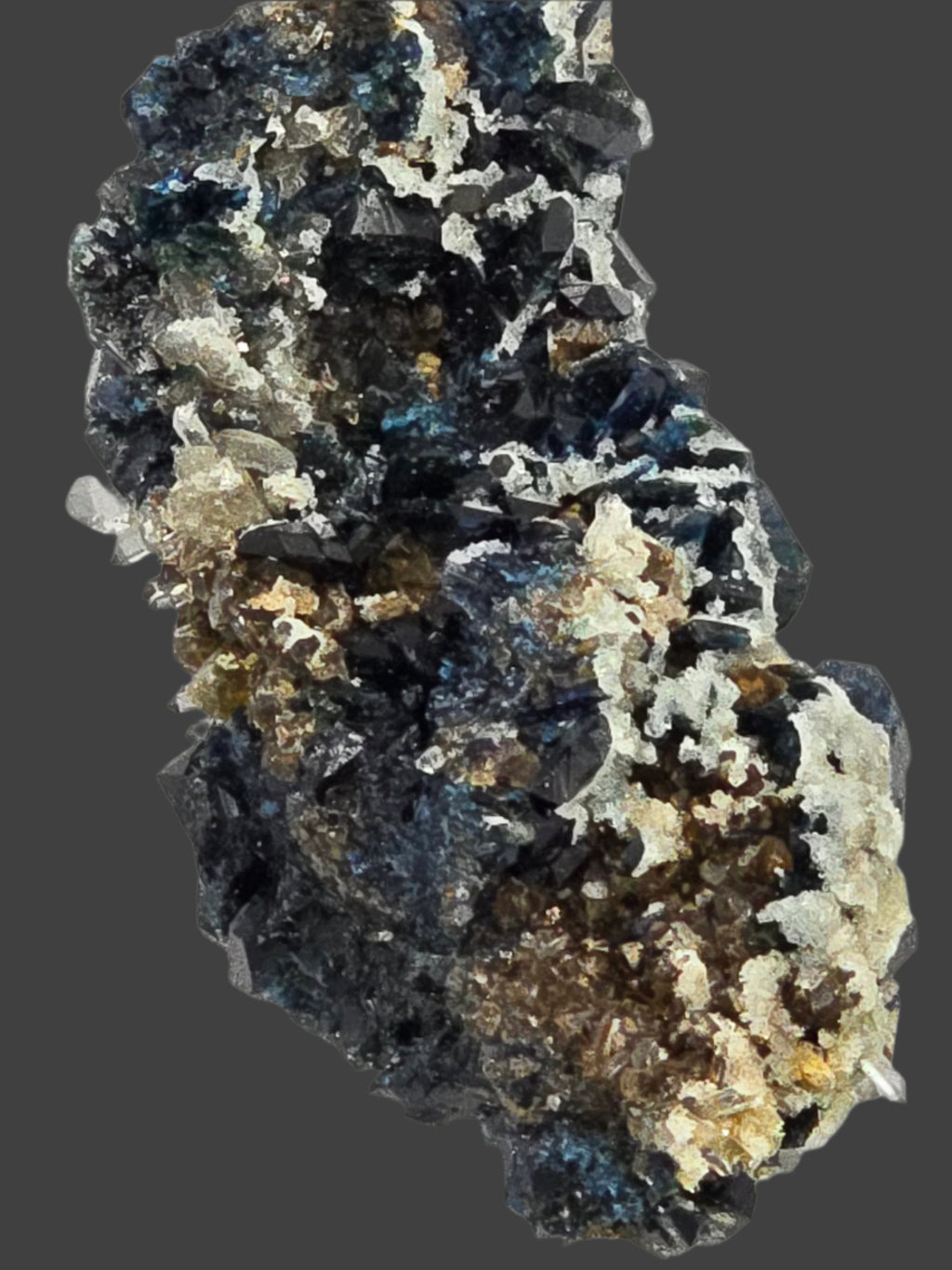 LAZULITE with GORMANITE (EXTREMELY RARE) with QUARTZ and CALCITE small cabinet