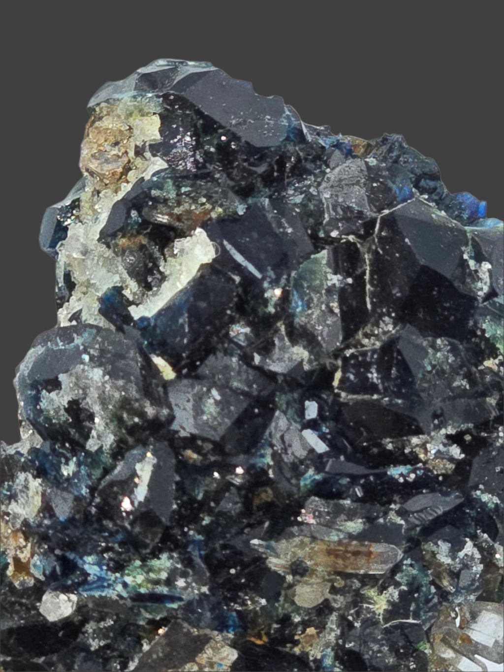 LAZULITE with GORMANITE (EXTREMELY RARE) with QUARTZ and CALCITE small cabinet