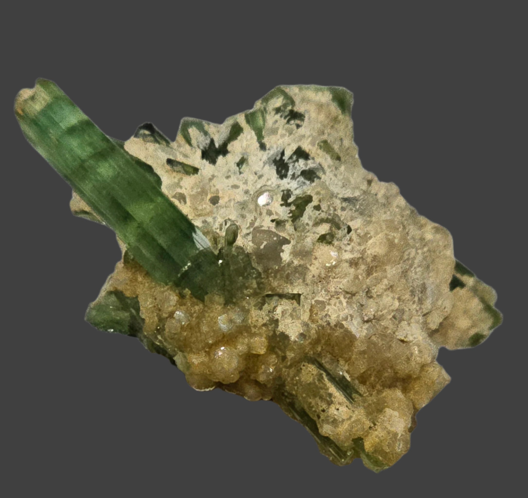 TOURMALINE on QUARTZ miniature