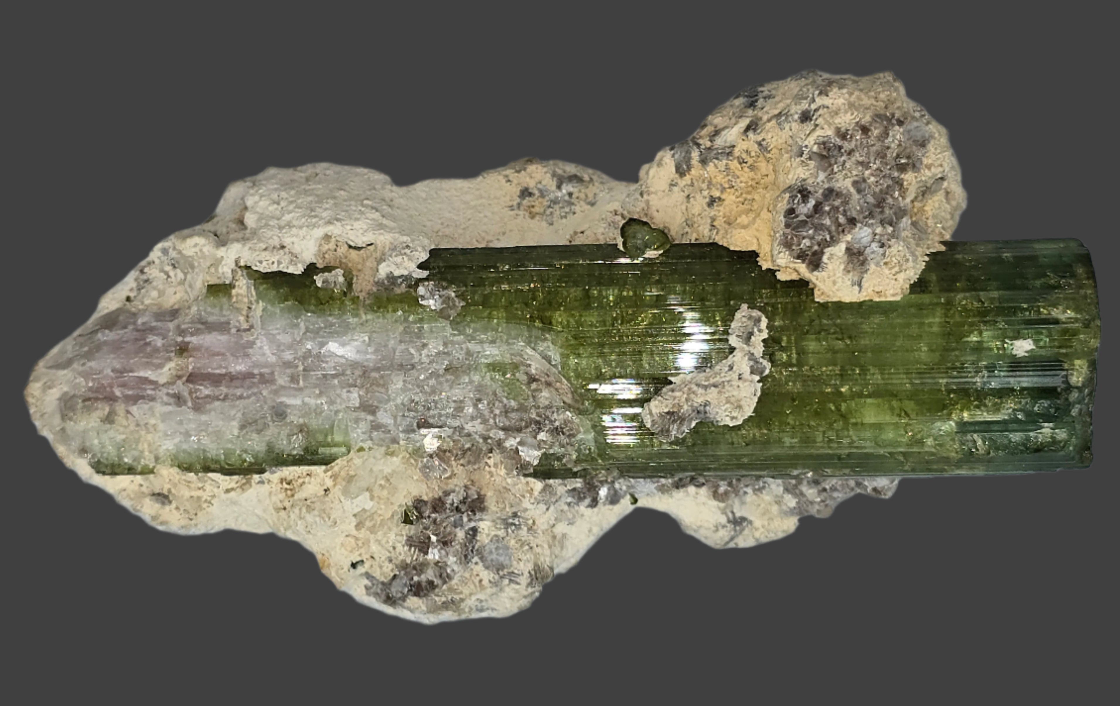 TOURMALINE, URUBU GREEN LARGE CRYSTAL (4.5")