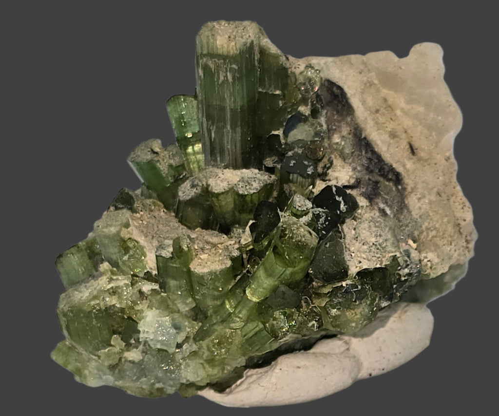 TOURMALINE on QUARTZ  miniature