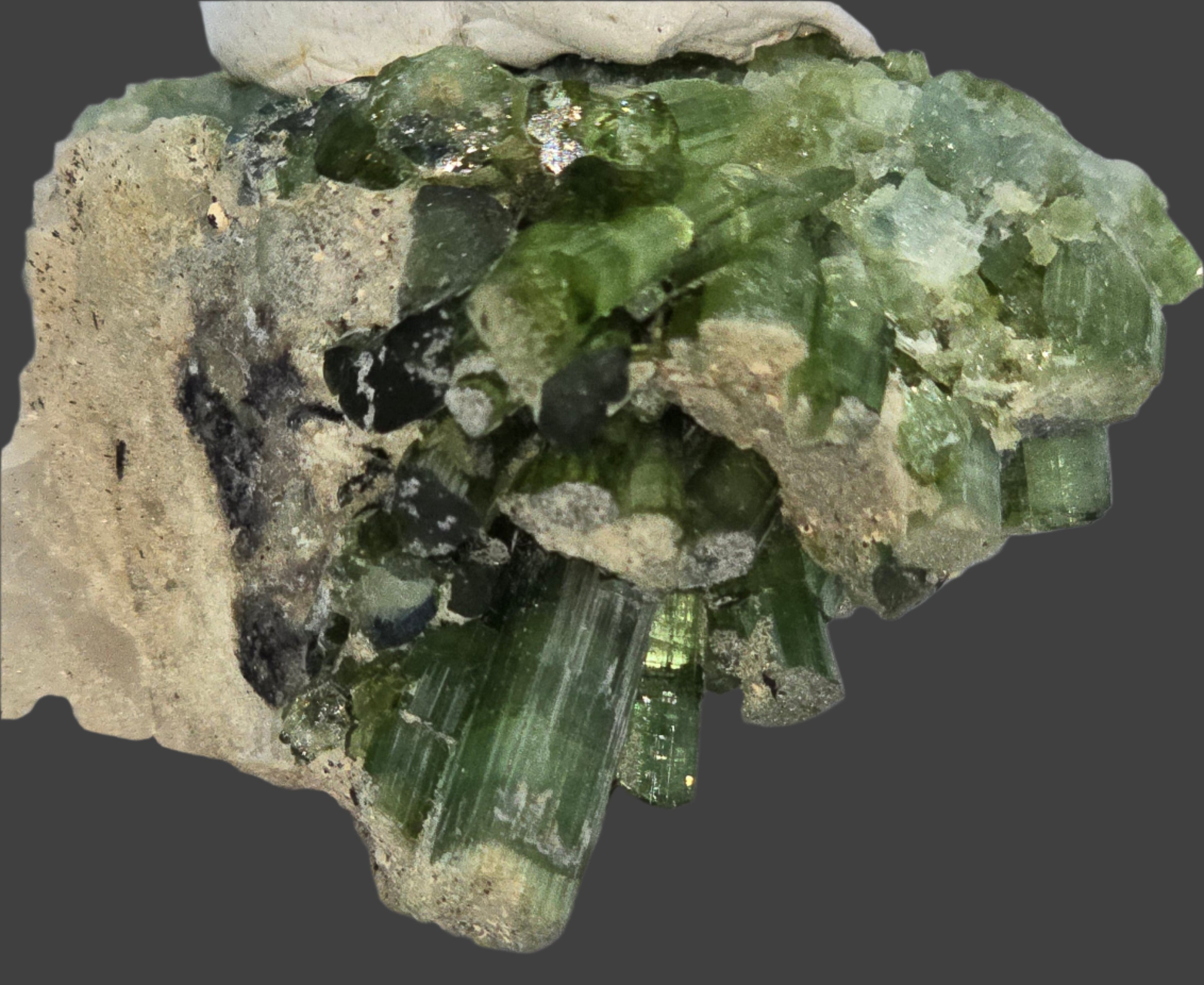 TOURMALINE on QUARTZ  miniature