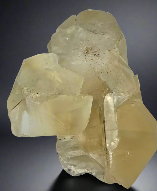 Calcite crystal cluster from Elmwood Mine, Tennessee - translucent yellow mineral specimen for collectors