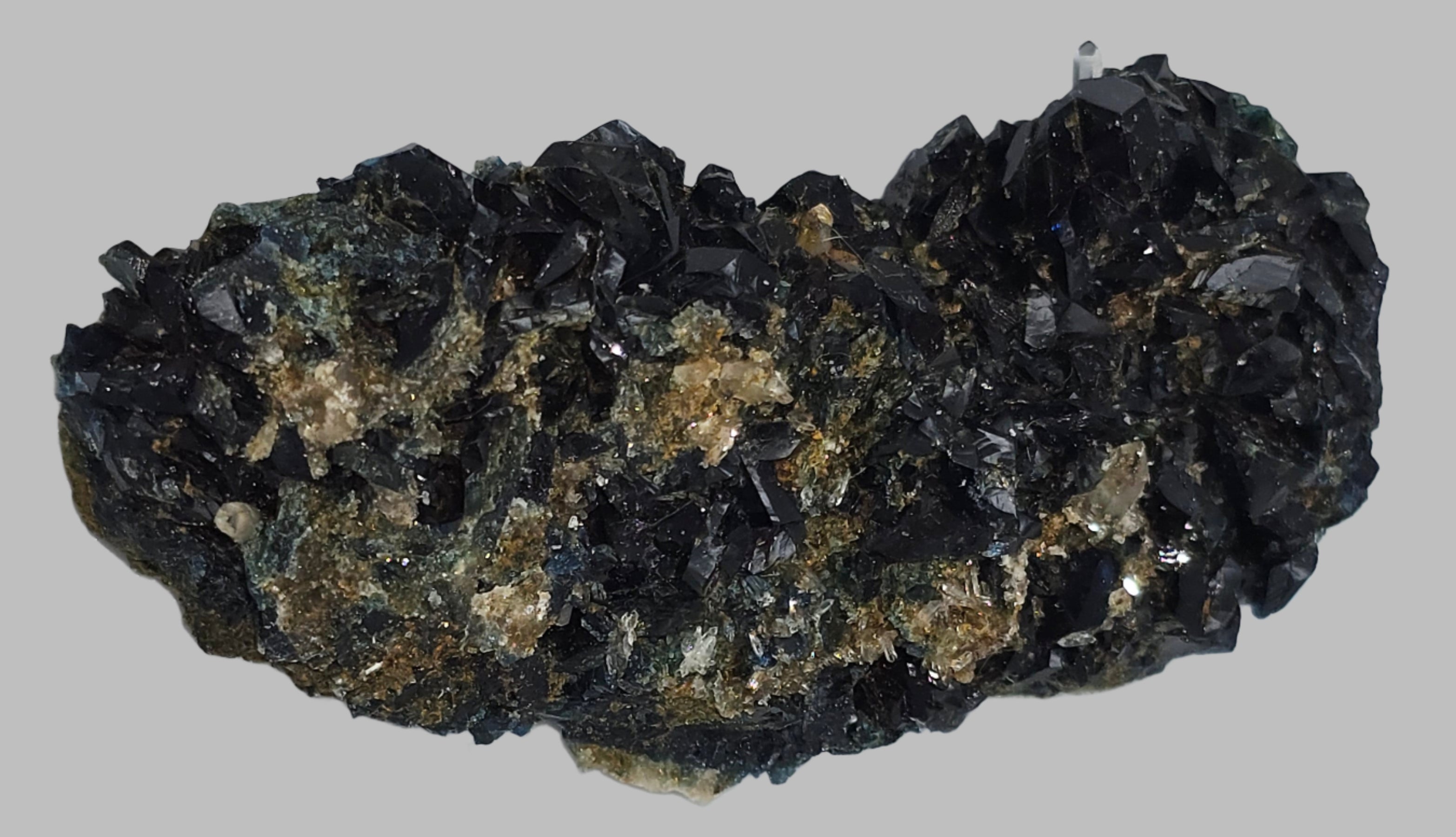 LAZULITE with GORMANITE (EXTREMELY RARE) with QUARTZ and CALCITE small cabinet