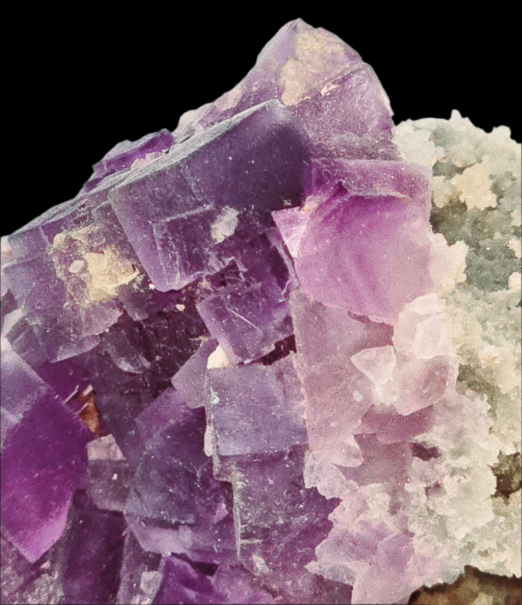 FLUORITE (DEEP PURPLE) on CALCITE (small cabinet)
