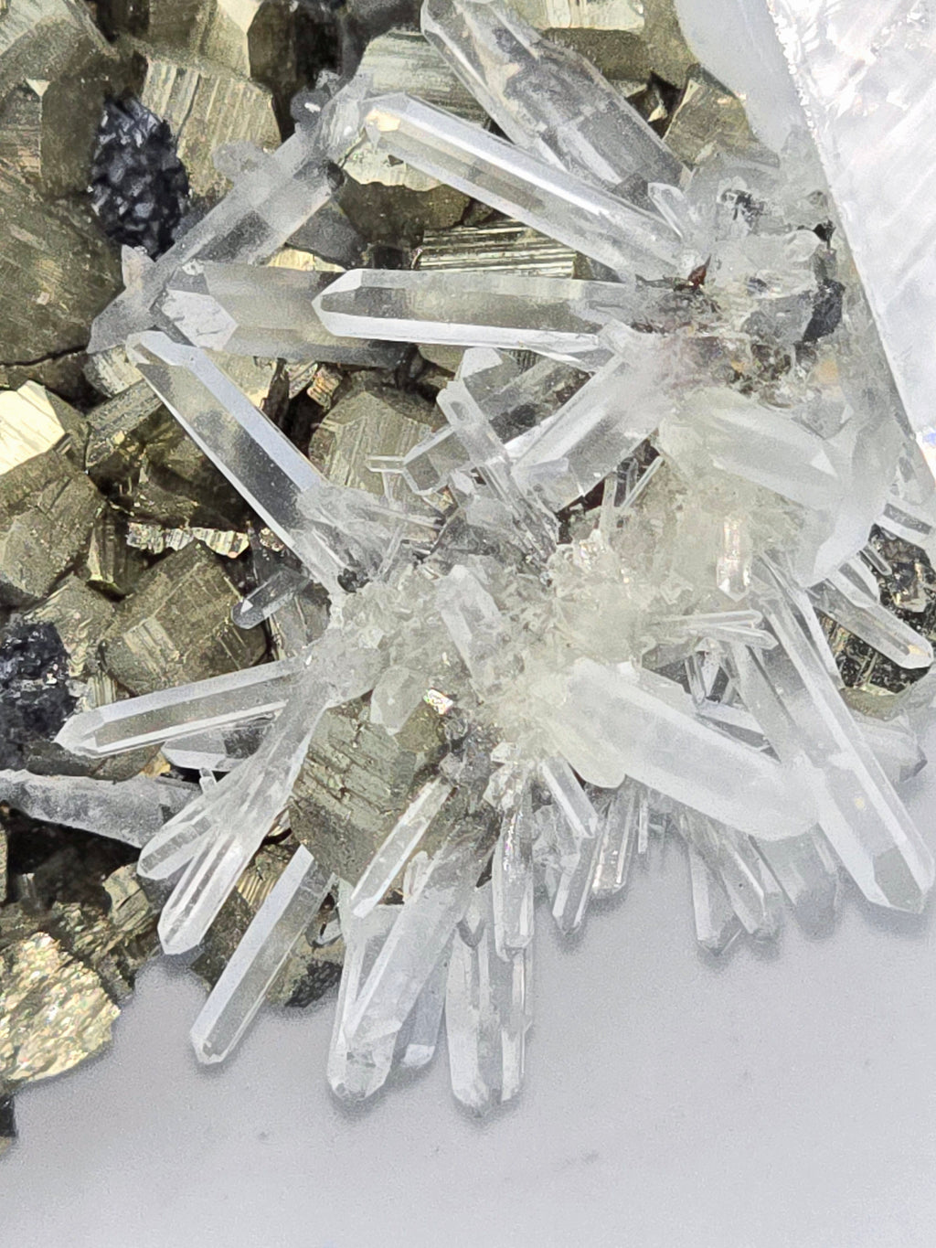 PYRITE, QUARTZ, MANGANOCALCITE, SPHALERITE (cabinet)