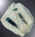 INDICOLITE (BLUE VARIETY OF ELBAITE) in QUARTZ. Madagascar