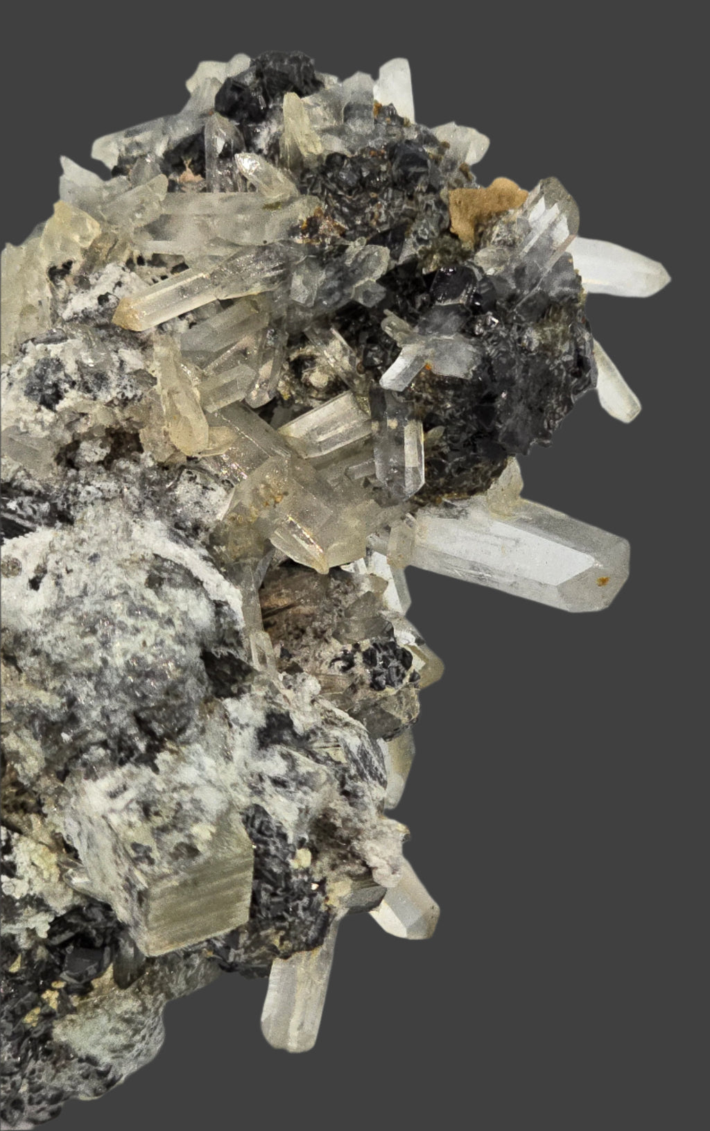 CHALCOPYRITE, PYRITE, QUARTZ  (small cabinet)