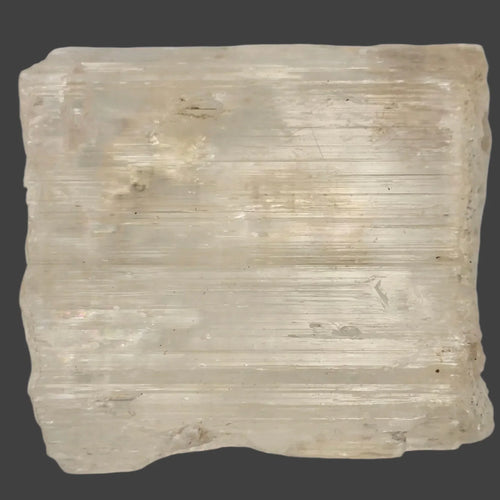 Selenite crystal slab with layered striations, natural mineral specimen for collectors