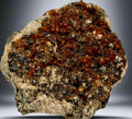 GRENATS GROSSULAR, QUARTZ, HÉMATITE, MINE JEFFREY, AMIANTE QUÉBEC, CANADA (miniature)