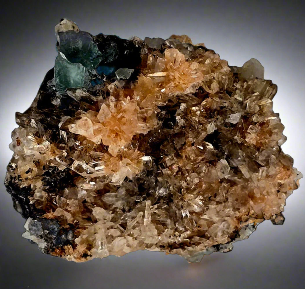 CREEDITE with BLUE FLUORITE  (small cabinet)