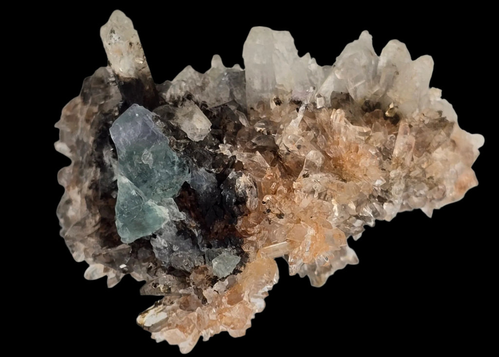 CREEDITE with BLUE FLUORITE  (small cabinet)