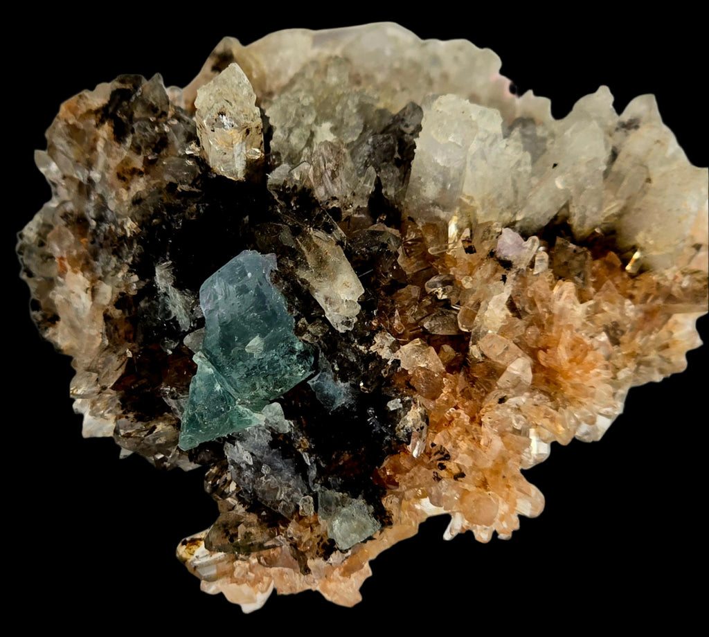 CREEDITE with BLUE FLUORITE  (small cabinet)