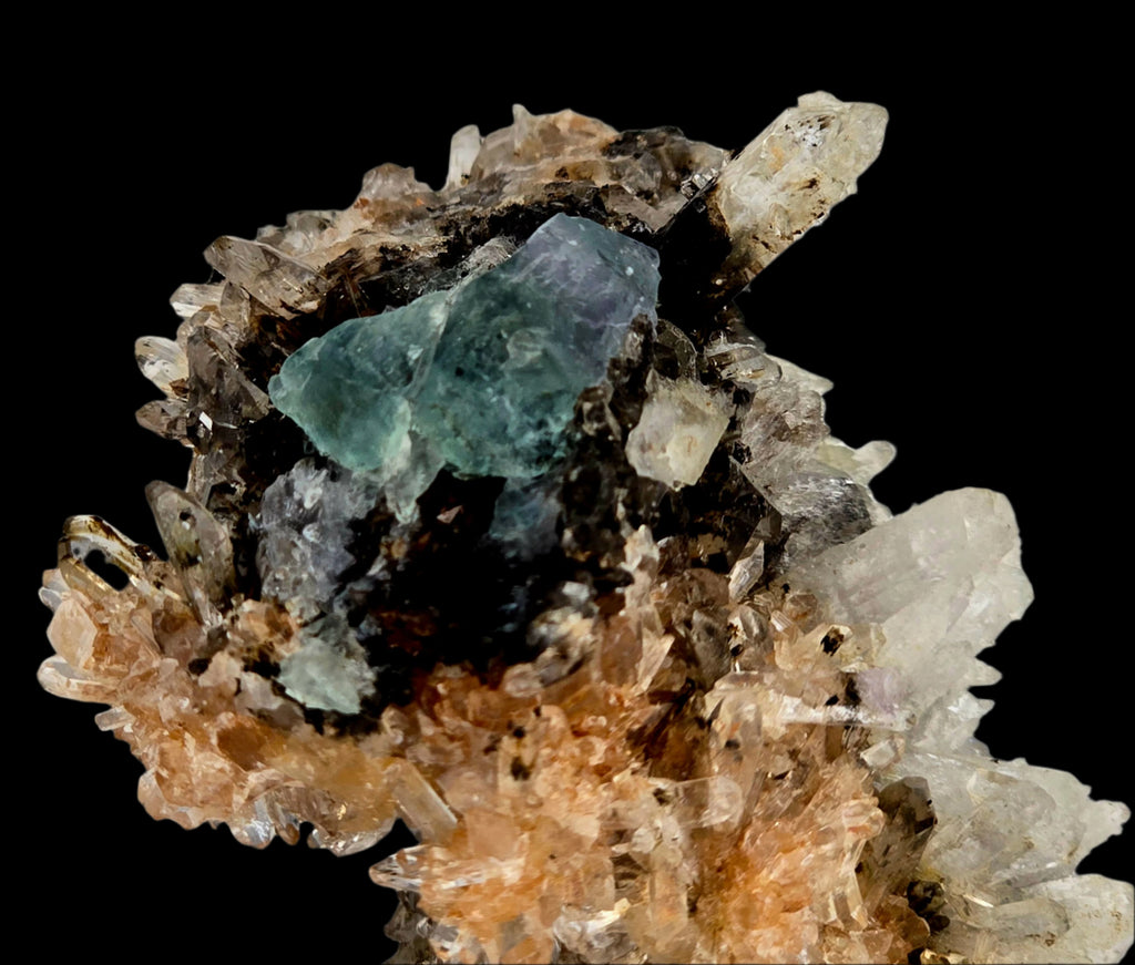 CREEDITE with BLUE FLUORITE  (small cabinet)