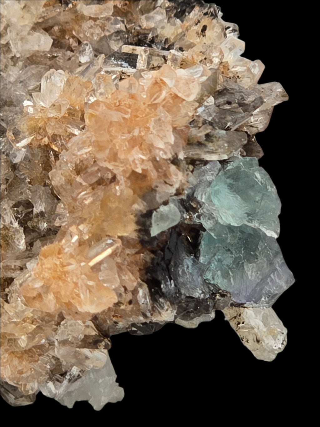 CREEDITE with BLUE FLUORITE  (small cabinet)