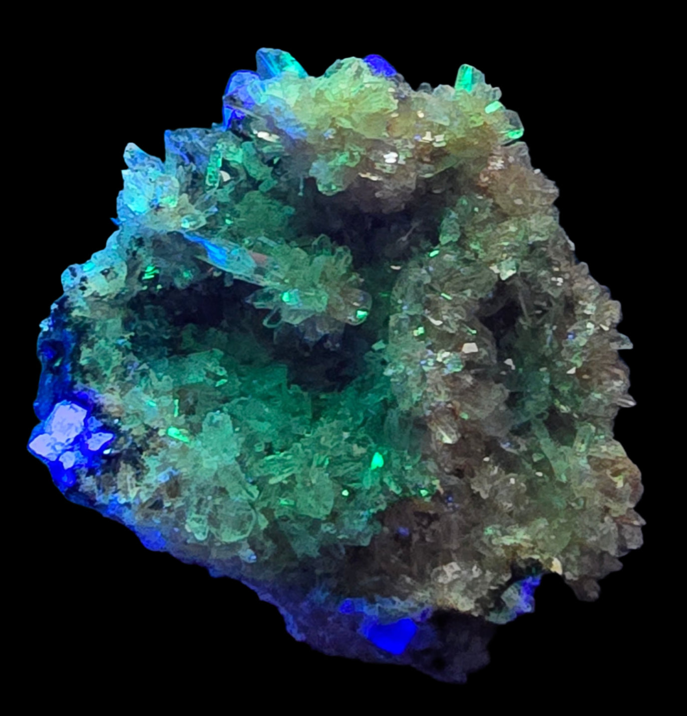 CREEDITE with BLUE FLUORITE  (small cabinet)