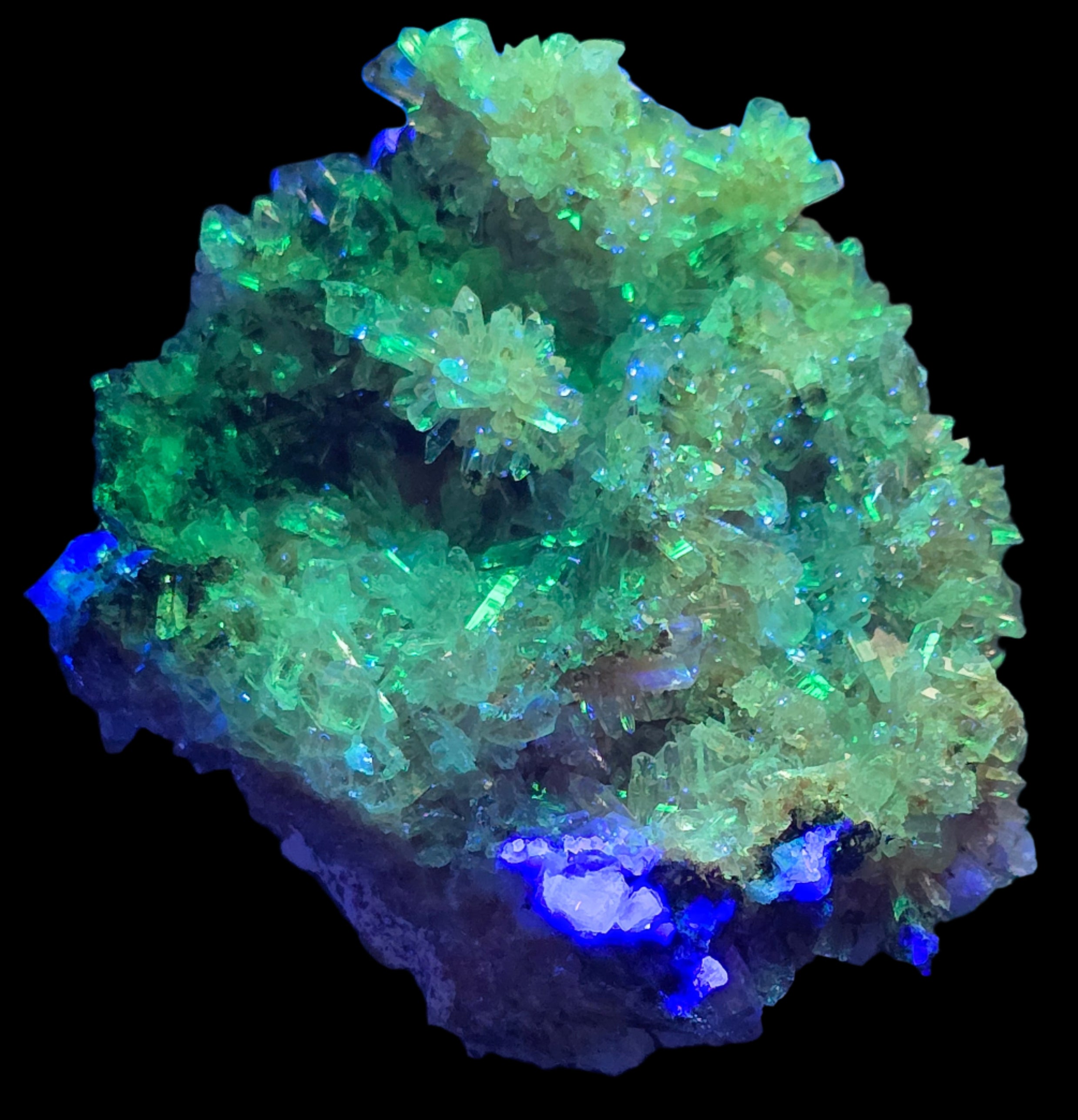 CREEDITE with BLUE FLUORITE  (small cabinet)