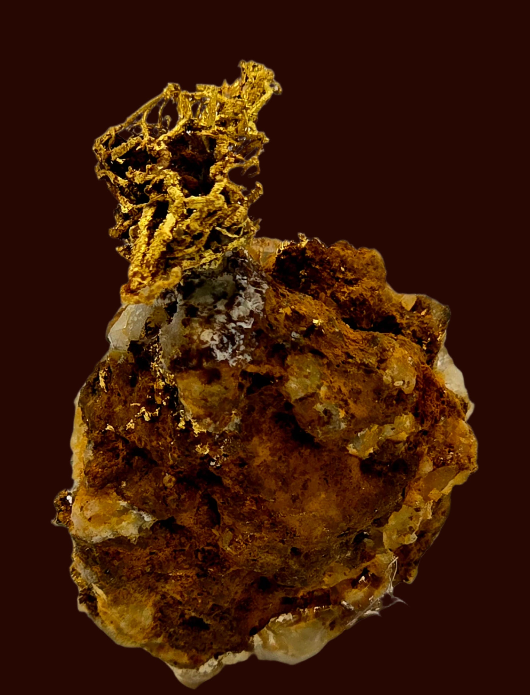 GOLD WIRES (BIRD'S NEST) ON MATRIX (miniature)