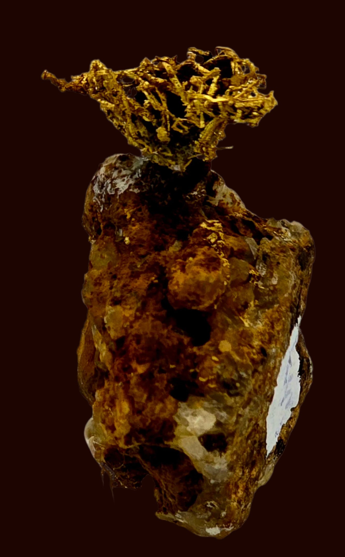 GOLD WIRES (BIRD'S NEST) ON MATRIX (miniature)