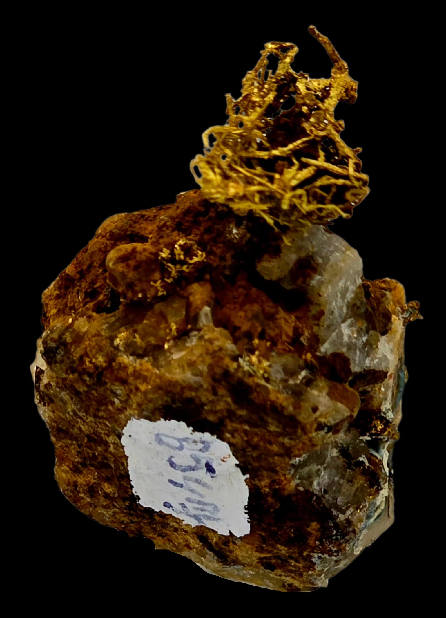 GOLD WIRES (BIRD'S NEST) ON MATRIX (miniature)