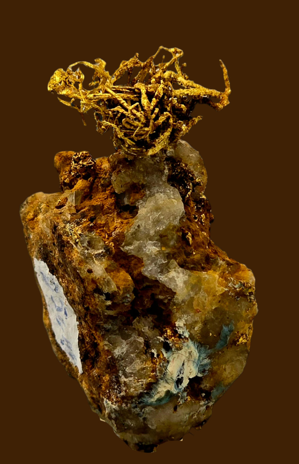 GOLD WIRES (BIRD'S NEST) ON MATRIX (miniature)
