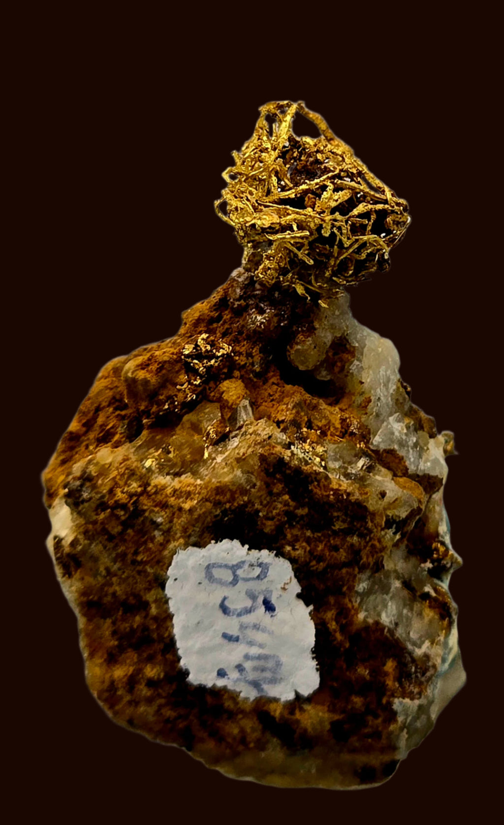 GOLD WIRES (BIRD'S NEST) ON MATRIX (miniature)