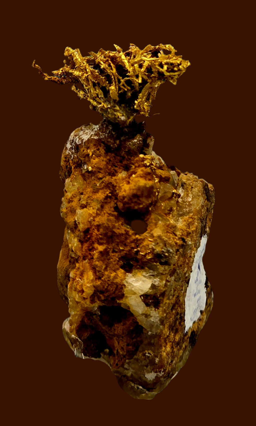 GOLD WIRES (BIRD'S NEST) ON MATRIX (miniature)