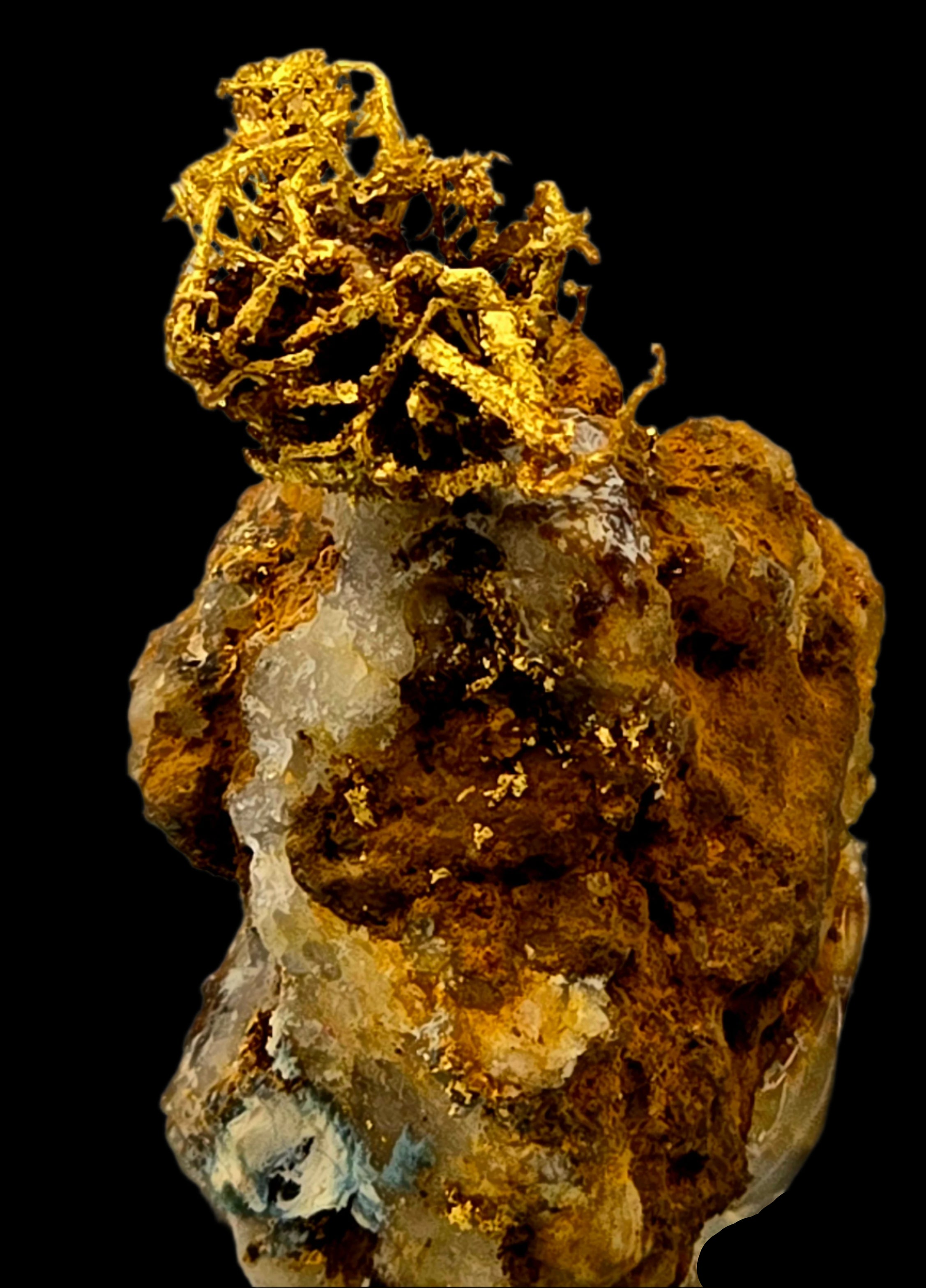 GOLD WIRES (BIRD'S NEST) ON MATRIX (miniature)