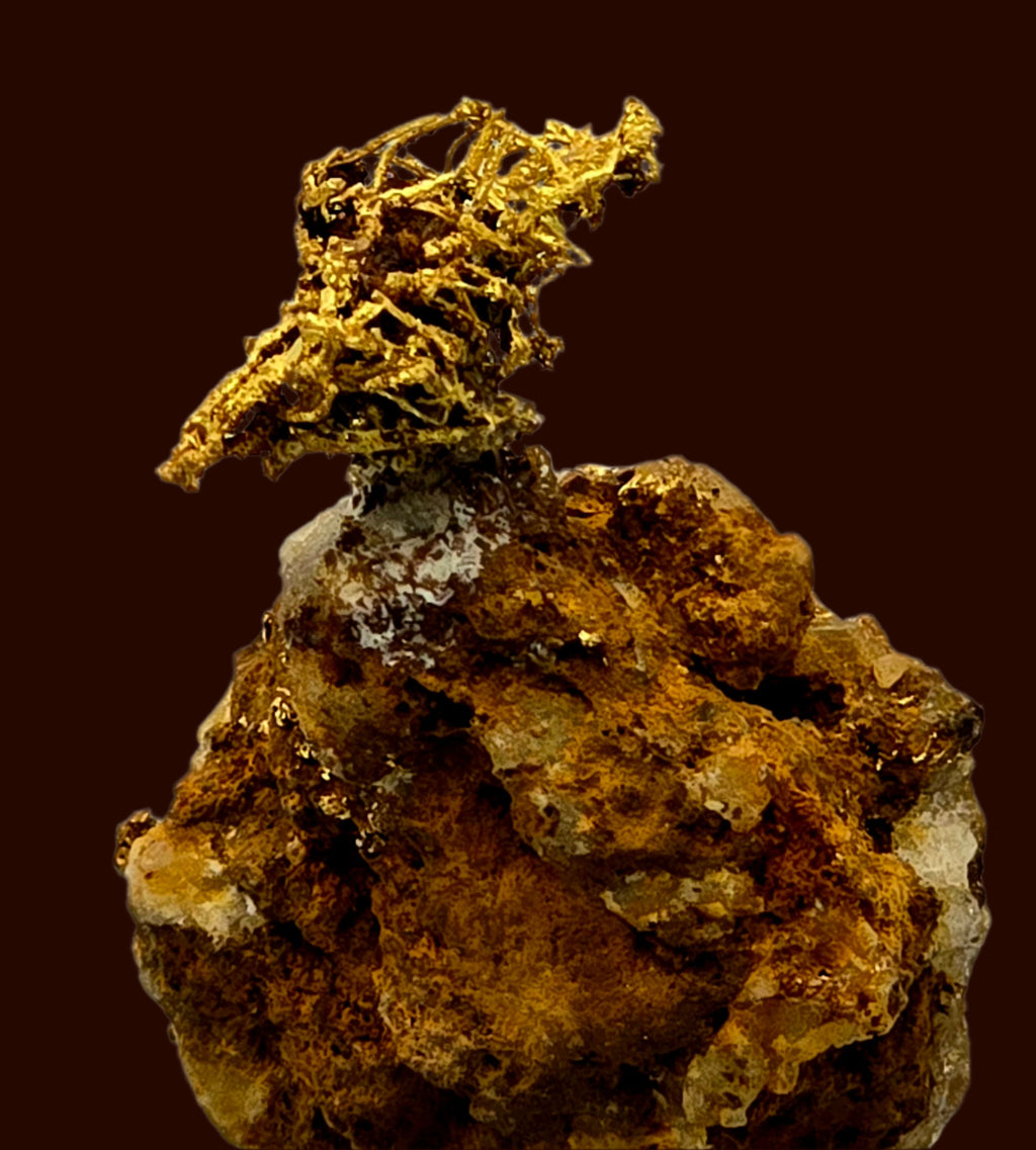 GOLD WIRES (BIRD'S NEST) ON MATRIX (miniature)